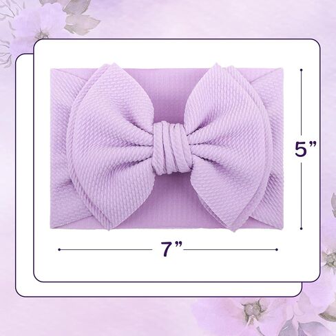 YanJie Super Durable Soft Knot Headbands with Hair Bows Infant Toddlers Kids Hair Accessories Violet Purple Headband for Newborn Baby Girls in Saudi Arabia
