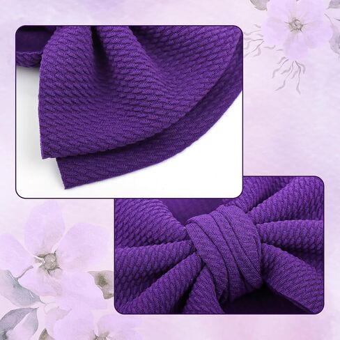 YanJie Super Durable Soft Knot Headbands with Hair Bows Infant Toddlers Kids Hair Accessories Violet Purple Headband for Newborn Baby Girls in Saudi Arabia