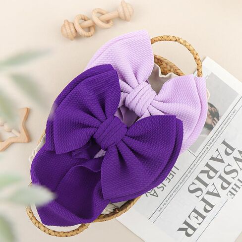 YanJie Super Durable Soft Knot Headbands with Hair Bows Infant Toddlers Kids Hair Accessories Violet Purple Headband for Newborn Baby Girls in Saudi Arabia