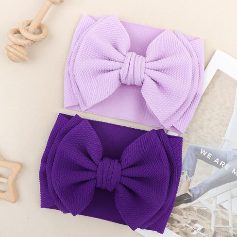 YanJie Super Durable Soft Knot Headbands with Hair Bows Infant Toddlers Kids Hair Accessories Violet Purple Headband for Newborn Baby Girls in Saudi Arabia