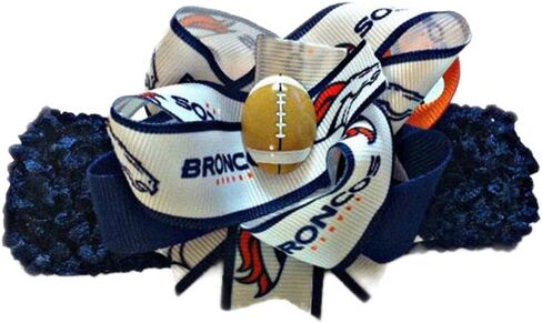 Broncos Baby Girl Boutique Bow Crocheted Headband in Saudi Arabia