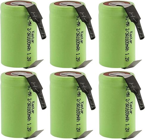 Kastar 6-Pack 2/3A 1.2V 1600mAh NiMH Battery W/Tabs for Toothbrushes, Cameras, Camcorders, Phones, Pagers, Medical Instruments/Equipment, High Power Static Applications (Telecoms, UPS and Smart Grid) in Saudi Arabia