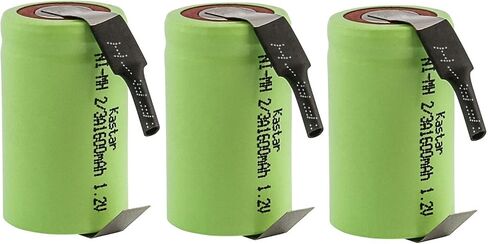 Kastar 6-Pack 2/3A 1.2V 1600mAh NiMH Battery W/Tabs for Toothbrushes, Cameras, Camcorders, Phones, Pagers, Medical Instruments/Equipment, High Power Static Applications (Telecoms, UPS and Smart Grid) in Saudi Arabia