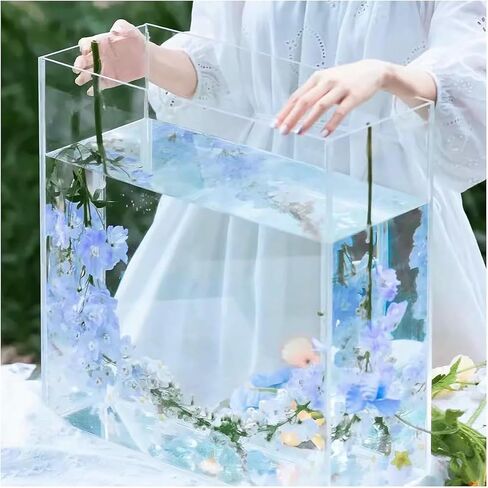 Acrylic Water Tank Transparent Underwater Suspension Shooting Deep and Shallow Water Tank, 6mm/0.24in Thick Photography Props Fish Tank Water Tank Tray in Saudi Arabia