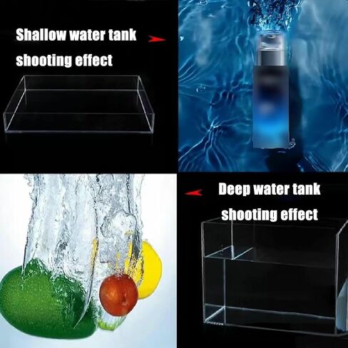 Acrylic Water Tank Transparent Underwater Suspension Shooting Deep and Shallow Water Tank, 6mm/0.24in Thick Photography Props Fish Tank Water Tank Tray in Saudi Arabia