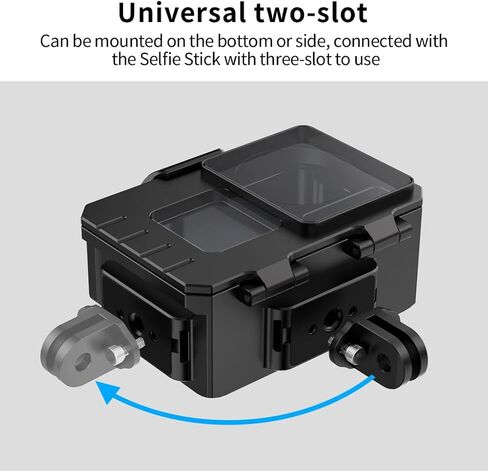 80M Waterproof Camera Dive Case with 1/4 Screw Hole & Cold Shoe, Underwater Diving Protective Housing Shell Compatible with Action5Pro/4/3 (2-Card Mount Base) in Kuwait