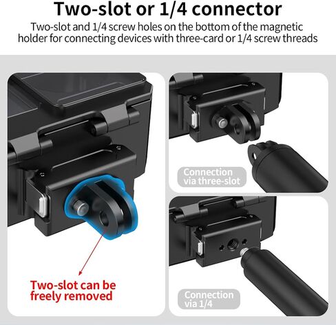 80M Waterproof Camera Dive Case with 1/4 Screw Hole & Cold Shoe, Underwater Diving Protective Housing Shell Compatible with Action5Pro/4/3 (2-Card Mount Base) in Kuwait