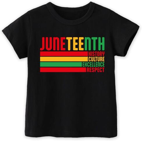 قميص Juneteenth الصغير-قمصان Juneteenth للأطفال ، قميص 2T-8T أقصى بأكمله للبنين والبنات in Kuwait