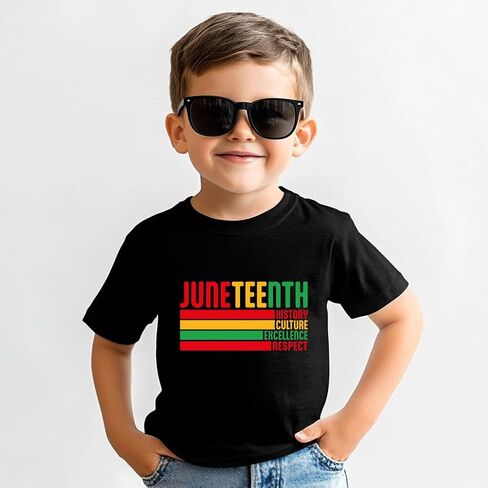 قميص Juneteenth الصغير-قمصان Juneteenth للأطفال ، قميص 2T-8T أقصى بأكمله للبنين والبنات in Kuwait