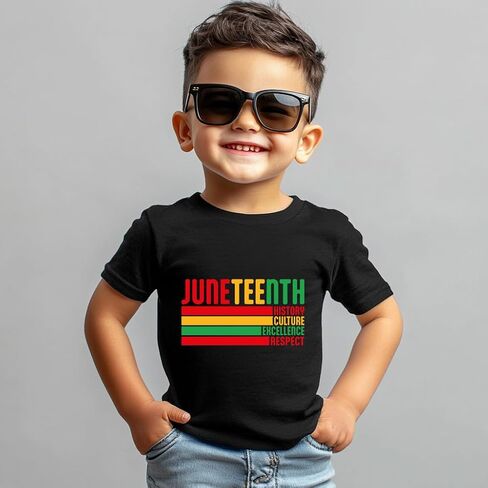 قميص Juneteenth الصغير-قمصان Juneteenth للأطفال ، قميص 2T-8T أقصى بأكمله للبنين والبنات in Kuwait