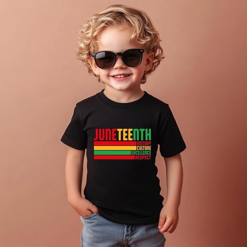 قميص Juneteenth الصغير-قمصان Juneteenth للأطفال ، قميص 2T-8T أقصى بأكمله للبنين والبنات in Kuwait