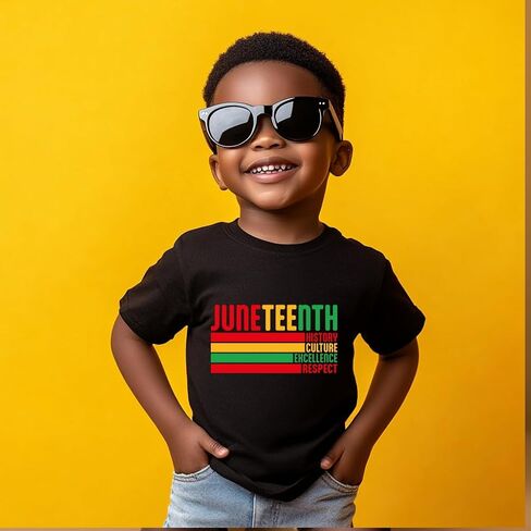 قميص Juneteenth الصغير-قمصان Juneteenth للأطفال ، قميص 2T-8T أقصى بأكمله للبنين والبنات in Kuwait