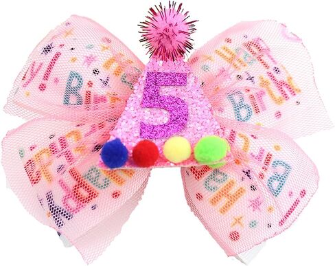 6th Birthday Hair Bow for Girls, Hot Pink Hair Clips Hair Accessories for Girls 1 2 3 4 5 6 Years Birthday Party Supplies Decorations in Saudi Arabia