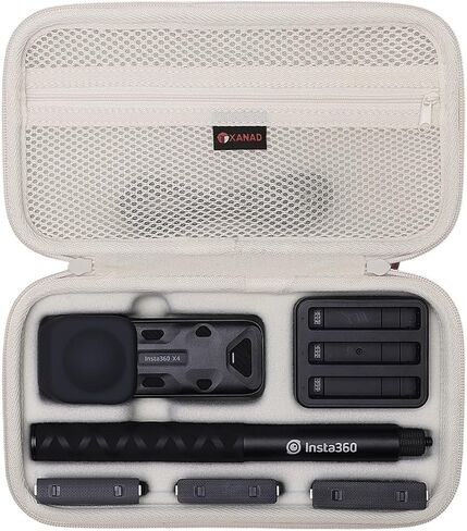 Xanad Hard Case لـ Insta360 x5/x4/x3/x2 camera 8k 360 Action Camera - حقيبة حمل تخزين (أسود) in Saudi Arabia