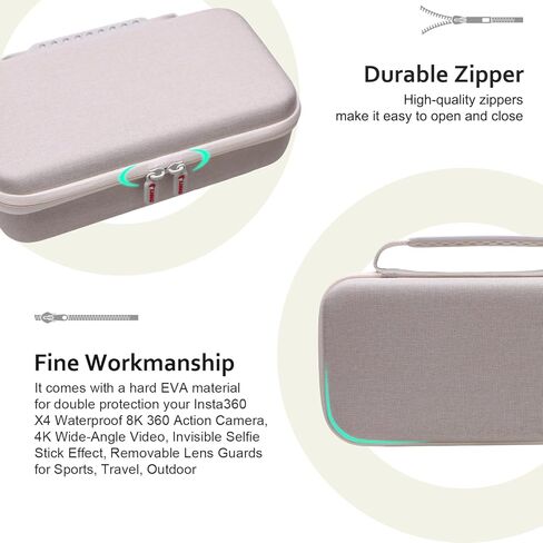 Xanad Hard Case لـ Insta360 x5/x4/x3/x2 camera 8k 360 Action Camera - حقيبة حمل تخزين (أسود) in Saudi Arabia