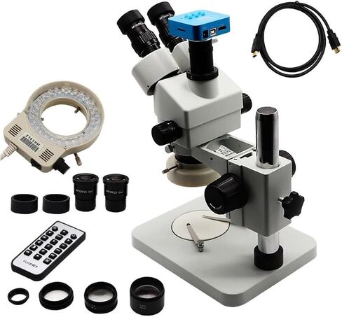 Microscope Kit 3.5-90X Industrial Trinocular Microscope Set with 16MP HDMI Camera for Mobile Phone PCB BGA Soldering Repair Microscope Lens Adapters (One Color 3.5X) in Saudi Arabia
