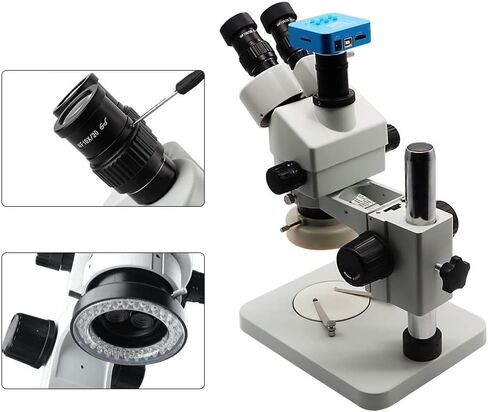 Microscope Kit 3.5-90X Industrial Trinocular Microscope Set with 16MP HDMI Camera for Mobile Phone PCB BGA Soldering Repair Microscope Lens Adapters (One Color 3.5X) in Saudi Arabia