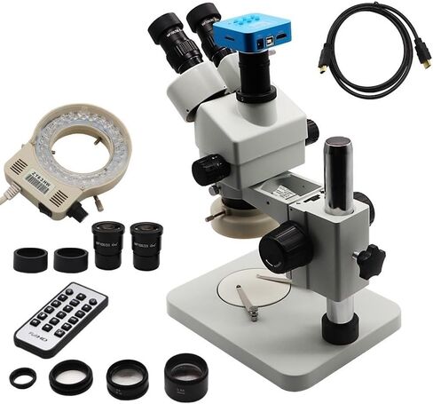 Microscope Kit 3.5-90X Industrial Trinocular Microscope Set with 16MP HDMI Camera for Mobile Phone PCB BGA Soldering Repair Microscope Lens Adapters (One Color 3.5X) in Saudi Arabia