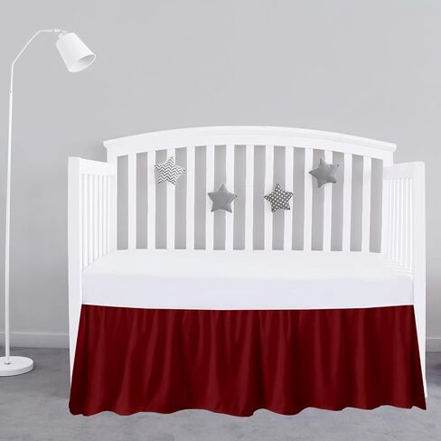 تنورة سرير سرير رمادية 28 "× 52" مع 14 "قطرة - تنورة كبيب غبار مع زوايا منقسمة - ناعمة الحضانة ستود سرير توددر تنورة للبنين أو الفتيات in Saudi Arabia
