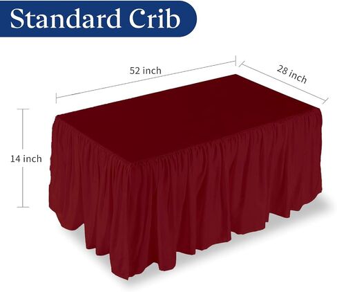 تنورة سرير سرير رمادية 28 "× 52" مع 14 "قطرة - تنورة كبيب غبار مع زوايا منقسمة - ناعمة الحضانة ستود سرير توددر تنورة للبنين أو الفتيات in Saudi Arabia