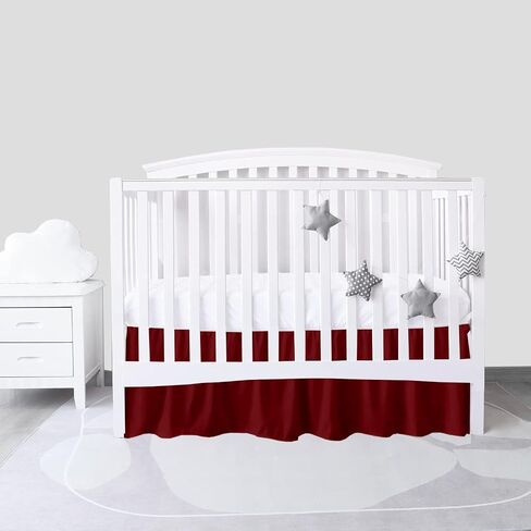 تنورة سرير سرير رمادية 28 "× 52" مع 14 "قطرة - تنورة كبيب غبار مع زوايا منقسمة - ناعمة الحضانة ستود سرير توددر تنورة للبنين أو الفتيات in Saudi Arabia