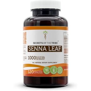Secrets of the Tribe Senna Leaf 120 Capsules, 1000 mg, Senna Leaf (Senna Alexandrina) Dried Leaf (120 Capsules)