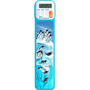 3D Penguins Digital Bookmark and Reading Timer - Blue