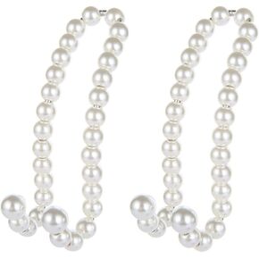 MiOYOOW 2Pcs Car Seat Headrest Hooks, Pearl Car Hangers Organizer Portable Car Headrest Hanger Car Interior Accessories for Purses & Grocery Bag