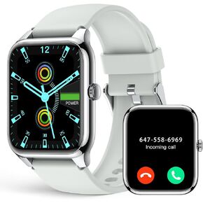 Smart Watch, 1.78" AMOLED 368*448 HD Screen, 69 Sports Modes Fitness Tracker with Heart Rate, Blood Pressure, Blood Oxygen, Sleep, IP68 Waterproof Smartwatch with Bluetooth Call for Android iOS, Grey