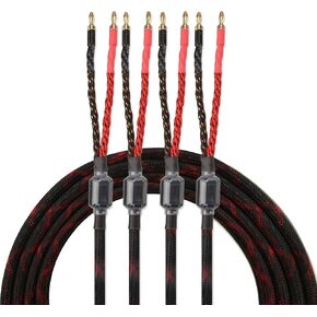 Tertullus 1 Pair HiFi OFC Braid Speaker Cable with Banana Plug to Banana Plugs for Speaker Amplifier Home Theater Concerts,KTV (3M) in Kuwait