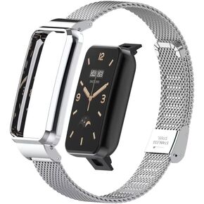 Compatible for Xiaomi Mi Band 7 Pro Strap,Mi Band 7 Pro Stainless Steel Metal Replacement Band Straps Watchband Accessories for Miband 7 Pro Smart Bracelet