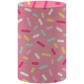Donut Theme Pedestal Cover for Girl Birthday Party Baby Shower Baptism Communion Christening Cylinder Cover Photography Decoration Circus Event Plinth Cover Dia36 H75