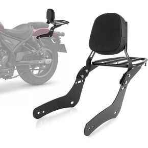 PSLER Sissy Bar Backrest for Rebel 1100 - Motorcycle Detachable Passenger Rear Sissy Bar Backrest with Luggage Rack for Rebel CMX1100 Rebel 1100 DCT ABS 2021 2022 2023 2024
