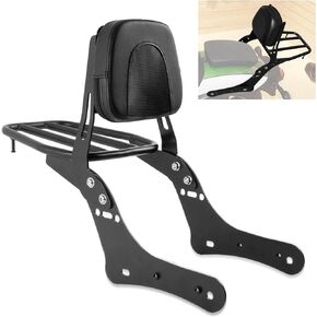 psler Motorcycle Backrest Sissy Bar Rear Passenger Seat with Luggage Rack Cargo Support for Vulcan VN650 EN650 S650 2015 2016 2017 2018 2019 2020 2021 2022