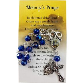 Westmon Works St Michael Auto Visor Rosary Set with Motorist Prayer Card