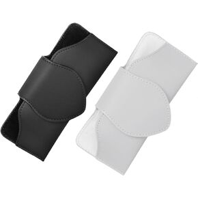2 x Sunglass Holder for Car Visor, Leather Glasses Case with Clip Eyeglasses Holder Glasses Storage Case Visor Accessories Black