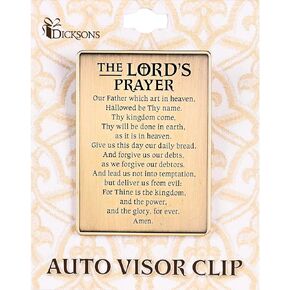 Dicksons KJV The Lords Prayer, Gold Tone 2.25 x 1.5 Inch Zinc Alloy Auto Vehicle Sun Visor Clip