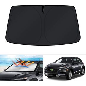 KUST Windshield Sun Shade for 2018-2023 Hyundai Kona Accessories Sunshade Window Sun Visor Protector Foldable Blocks UV Rays Keep Your Car Cooler