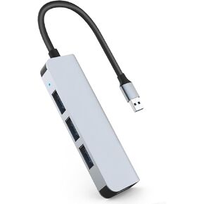 محور USB، محور USB ذو 4 منافذ مع منافذ بيانات متعددة، موزع USB لأجهزة الكمبيوتر المحمول، الكمبيوتر الشخصي، Dell، HP، Lenovo، Mac، Acer، موسع متعدد المنافذ in Kuwait