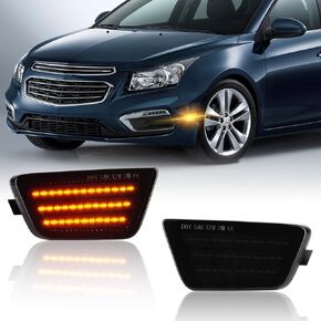مجموعة مصابيح علامة جانبية Led من Gempro لسيارة Chevy Cruze 2011-2015 مصابيح وامضة جانبية بيضاء قطعتان (لين مدخن)