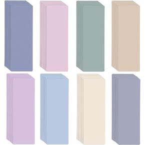 Kosiz 48 Pcs Library Shelf Dividers 4"x 12" Library Book Dividers with Blank Stickers Assorted Colored File Shelf Markers Book Separator to Organize School Classroom Supply