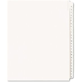 Avery® Allstate®-Style 20% Recycled Collated Legal Exhibit Dividers, 8 1/2" x 11", White Dividers/White Tabs, A-Z, Pack Of 26 Tabs
