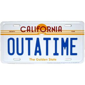 Parody License Plate | Outatime | 12" x 6" Decorative License Plate | Decoration Plate for Vehicle/Wall | Man Cave Decorations | Made in The USA