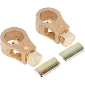 Battery Terminal Connector 2pcs Top Post Battery Terminals Clamp Set Copper Battery Connection Clip Car Electric Battery Connector Clamps Car Battery Cable Terminal Clamp Set