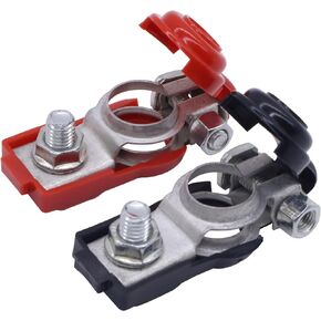 HiSport Battery Cable Terminals Clamps Connectors Universal Negative & Positive Copper Car Battery Terminal Connector For Automobile, Truck, and RV Accessories