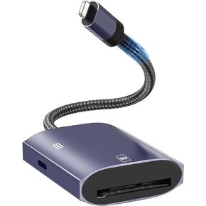 SD Card Reader for iPhone,[Apple MFi Certified] with Charging Lightning Port Micro Memory Card Adapter High Speed Trail Game Camera sd Card Viewer Adapter for iPhone,iPad Air/Pro Supports SD/TF Card in Kuwait