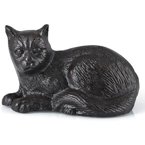 Cast Iron Cat Statue, Cat Figurine Home Decor, Cat Sculpture Decor for Shelf, Garden