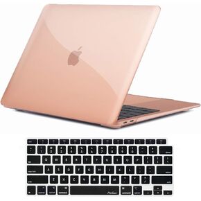 ProCase for MacBook Air 13 Inch 2020 2019 2018 A2337 M1 A2179 A1932, Hard Case Shell Cover with Keyboard Skin Cover -Black
