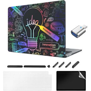 حافظة بلورية لجهاز MacBook Air الجديد مقاس 13.6 بوصة (طراز إصدار 2022-2024: شريحة A3113 M3 A2681 M2)، حافظة الكمبيوتر المحمول وغطاء لوحة المفاتيح وواقي الشاشة، (أسود غير لامع Lunar Explorer) F02 in Saudi Arabia