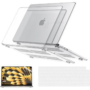 حافظة INFURTURE متوافقة مع حافظة MacBook Air 15 بوصة 2023 New M2 Model A2941 مع حافظة معرف اللمس/غطاء لوحة المفاتيح TPU/واقي الشاشة، شفاف لامع in Kuwait